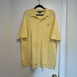 POLO GOLF RALPH LAUREN XXL Pique Pale Yellow Cotton Polo Short Sleeve Shirt.